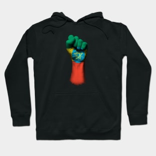 Flag of Ethiopia on a Raised Clenched Fist Hoodie